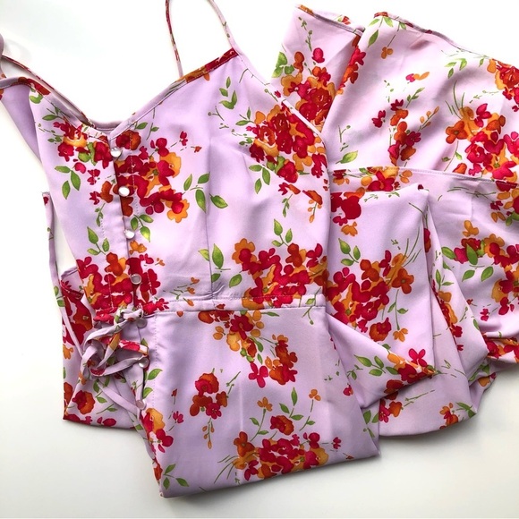 Nanette Lepore Pink Floral Maxi Dress Ruffled High Low Hem Button Down Front - Picture 10 of 14